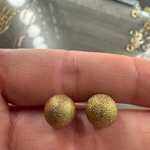 Gold Textured Stud Earrings-never worn